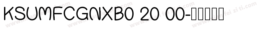 KSUMFCGNXB0 20 00字体转换